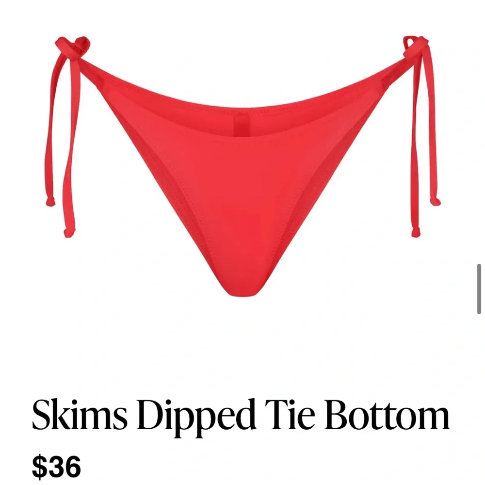 SKIMS Red Bikini Top & Tie-Side Bottom Set
